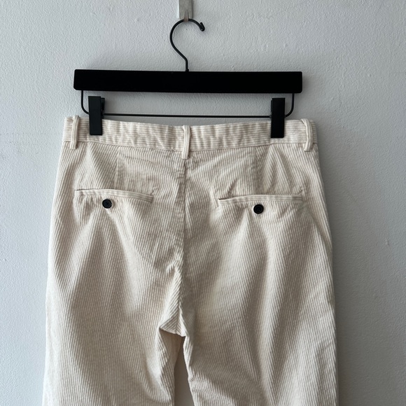 H&M Men’s Corduroy Off White Trousers Pants Pleated Size 31 X 29 - Picture 4 of 9